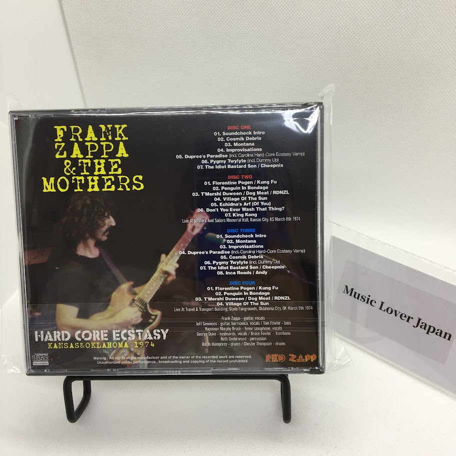 FRANK ZAPPA & THE MOTHERS / HARD CORE ECSTASY KANSAS & OKLAHOMA 1974 (4CDR)