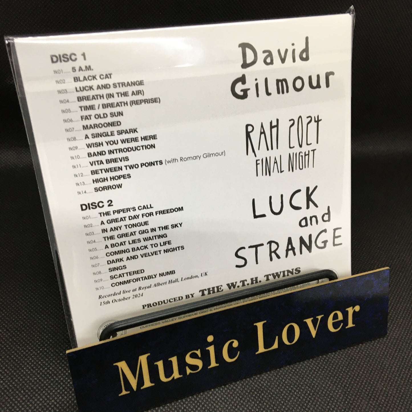 DAVID GILMOUR / RAH 2024 FINAL NIGHT Royal Albert Hall (2CD) Empress Valley