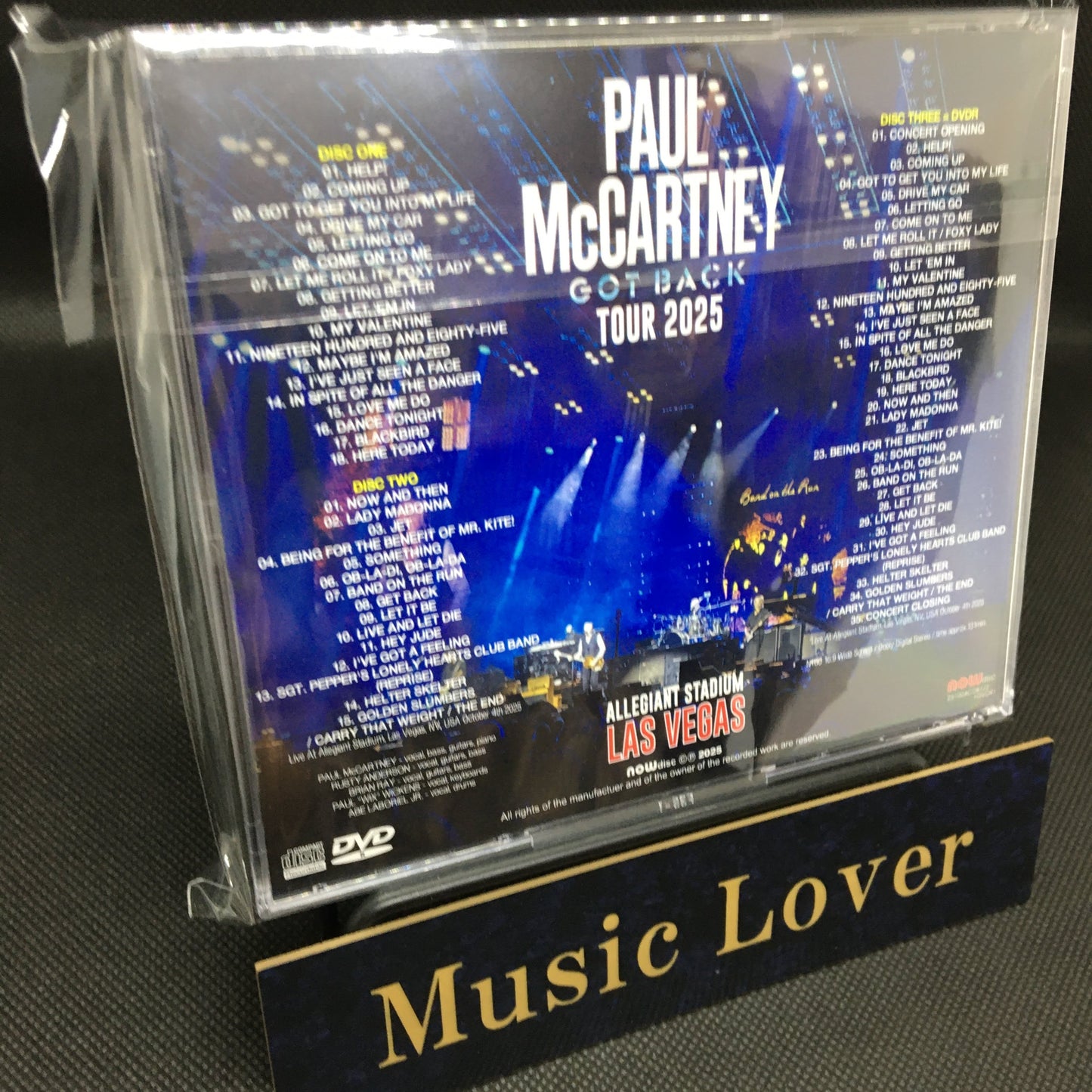 PAUL McCARTNEY / GOT BACK TOUR 2025 ALLEGIANT STADIUM, LAS VEGAS (2CDR+1DVDR)