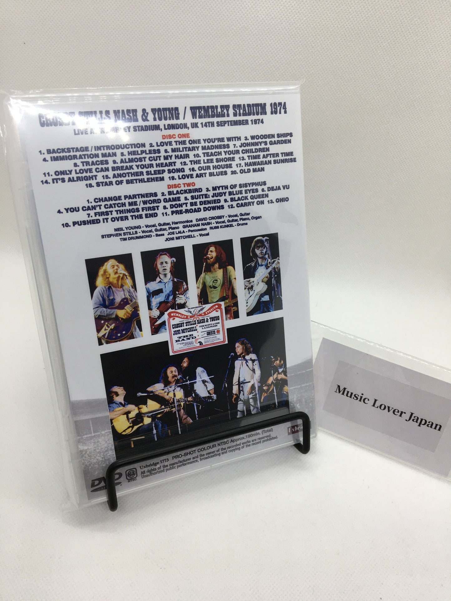CROSBY STABILISCE NASH &amp; YOUNG / WEMBLEY STADIUM 1974 SCATTO PROFESSIONISTICO COMPLETO (2DVDR)