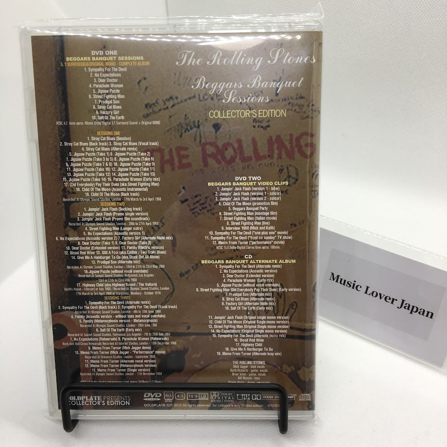 The Rolling Stones Beggars Banquet Sessions Goldplate 1CD 2DVD Set