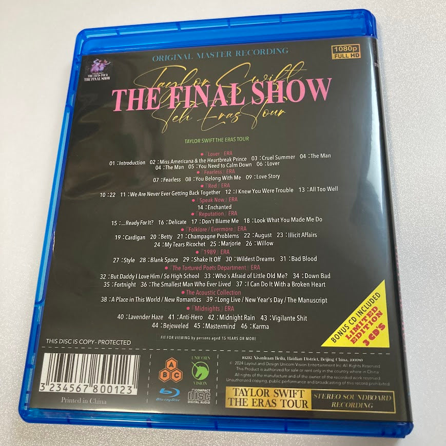 TAYLOR SWIFT / The Eras Tour 2024 The Final Show ORIGINAL MASTER (1BDR+ 3CD) FULL HD+SOUNDBOARD