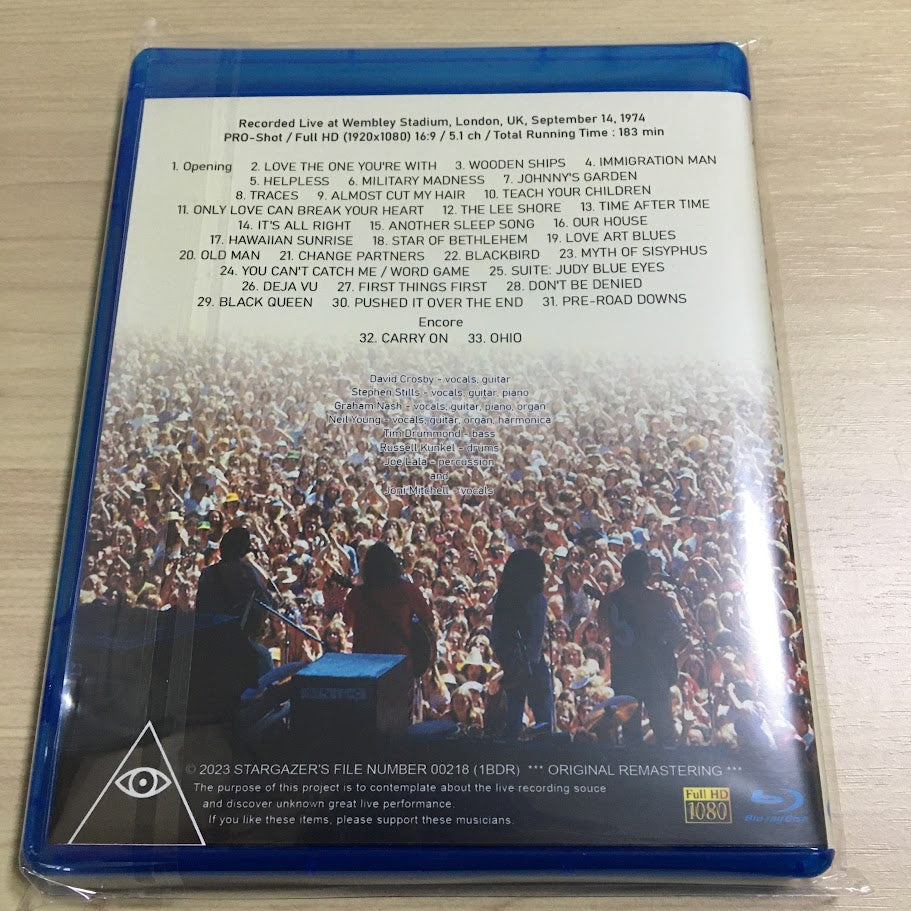 CROSBY, STILLS, NASH & YOUNG / 2023 UPGRADE VERSION LIVE AT WEMBLEY STADIUM 1974 COMPLETE SHOW (1BDR)