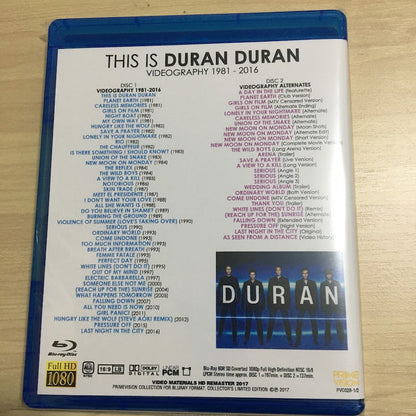 Duran Duran This Is Videography 1981-2016 Blu-ray 2BDR Primevision