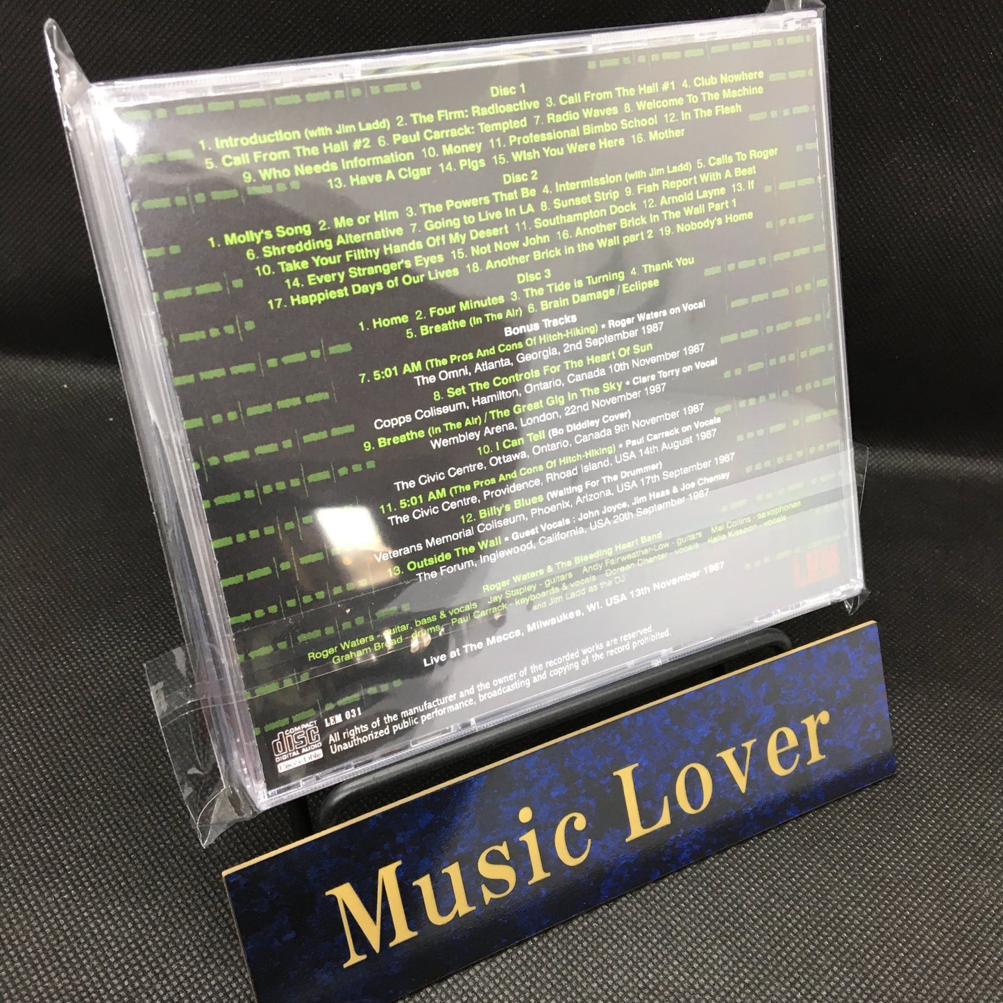 ROGER WATERS / PROGETTO KAOS MILWAUKEE 1987 (3CDR)