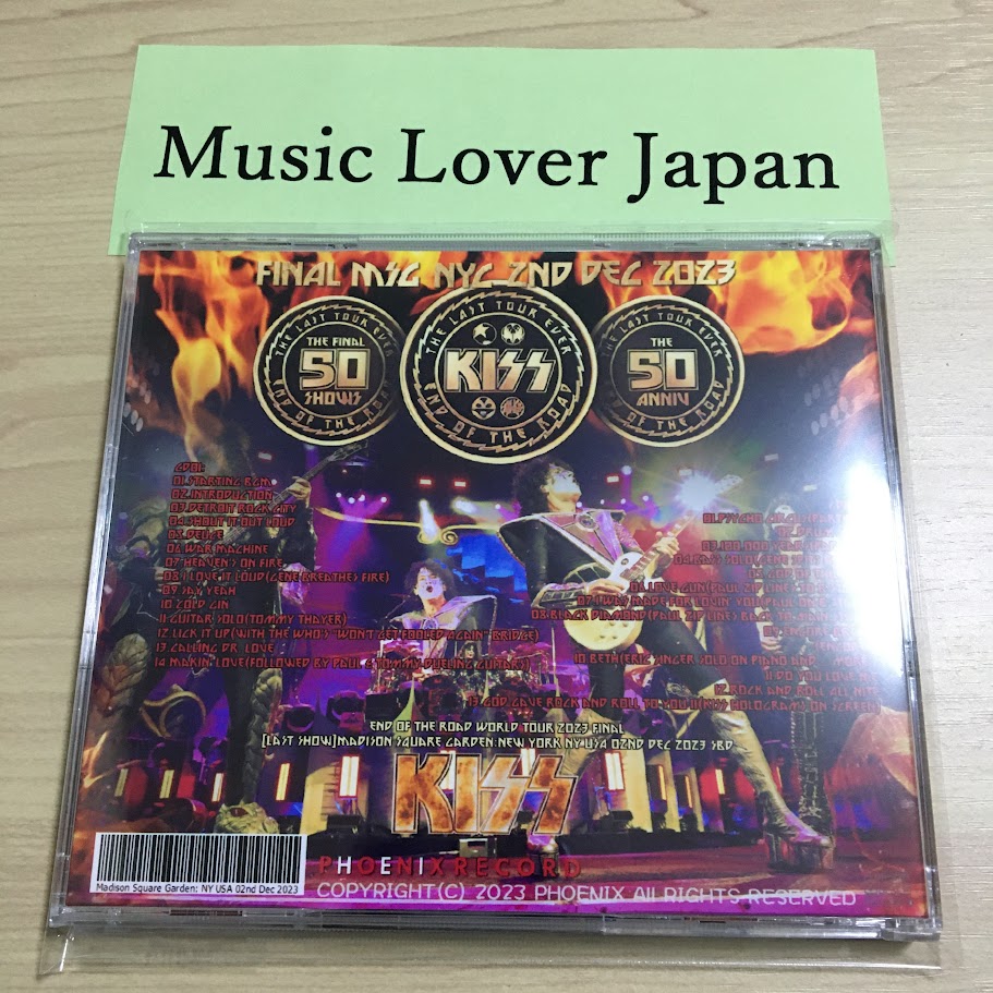 KISS / End of the Road World Tour 2023 Final NY Last show Soundboard (2CDR)