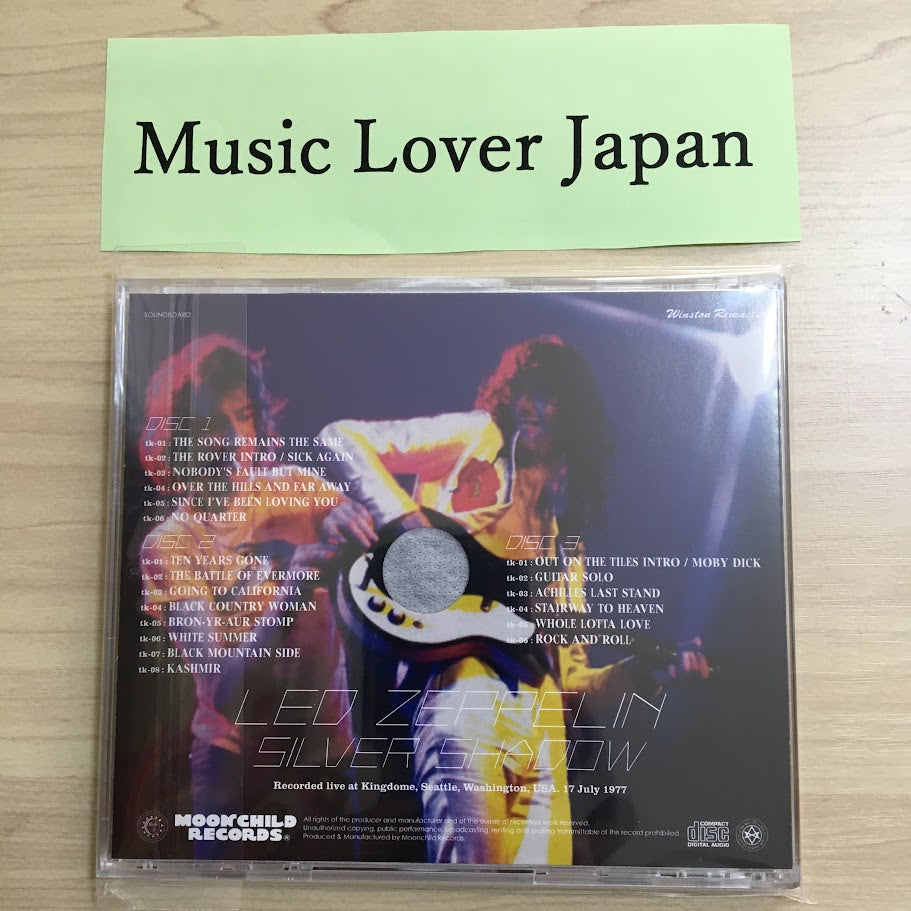 Led Zeppelin Silver Shadow 1977 Winston Remaster 3CD Moonchild Soundboard