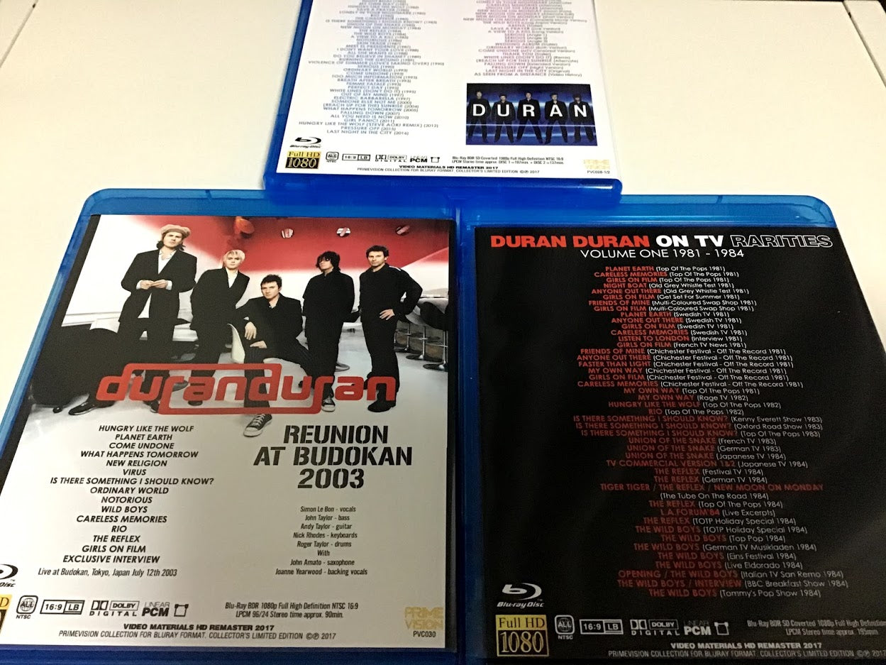 Duran Duran Budokan 2003 ON TV Rarities 1981-1984 2016 Blu-ray 3 Title 4 Discs