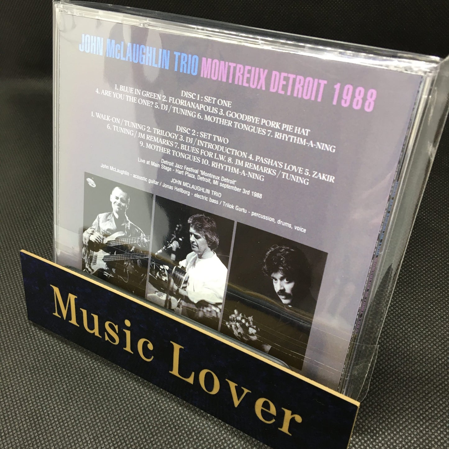 JOHN McLAUGHLIN TRIO / MONTREUX DETROIT 1988 STEREO SOUNDBOARD (2CDR)