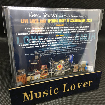 NEIL YOUNG and THE CHROME HEARTS / LOVE EARTH WORLD TOUR OPENING NIGHT IN SCANDINAVIA 2025 (2CDR)