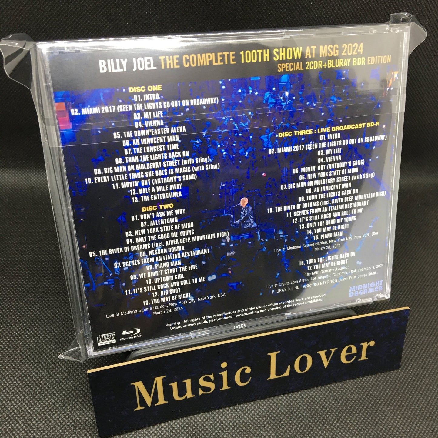 BILLY JOEL / EL ESPECTÁCULO COMPLETO DEL 100.º EN EL MSG 2024 (2CDR+1BDR)