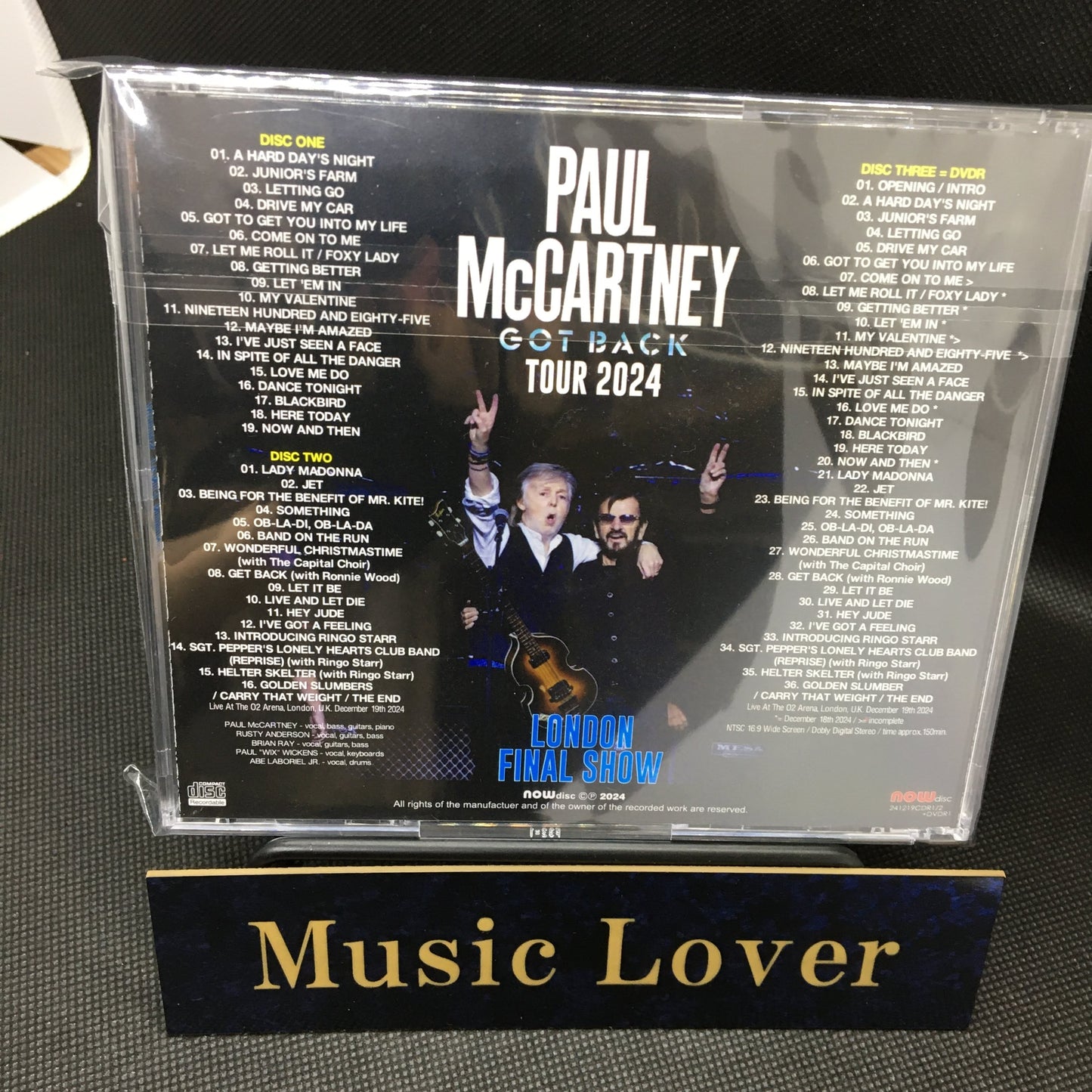 PAUL McCARTNEY / GOT BACK TOUR 2024 ÚLTIMO CONCIERTO EN LONDRES (2 CD + 1 DVD)