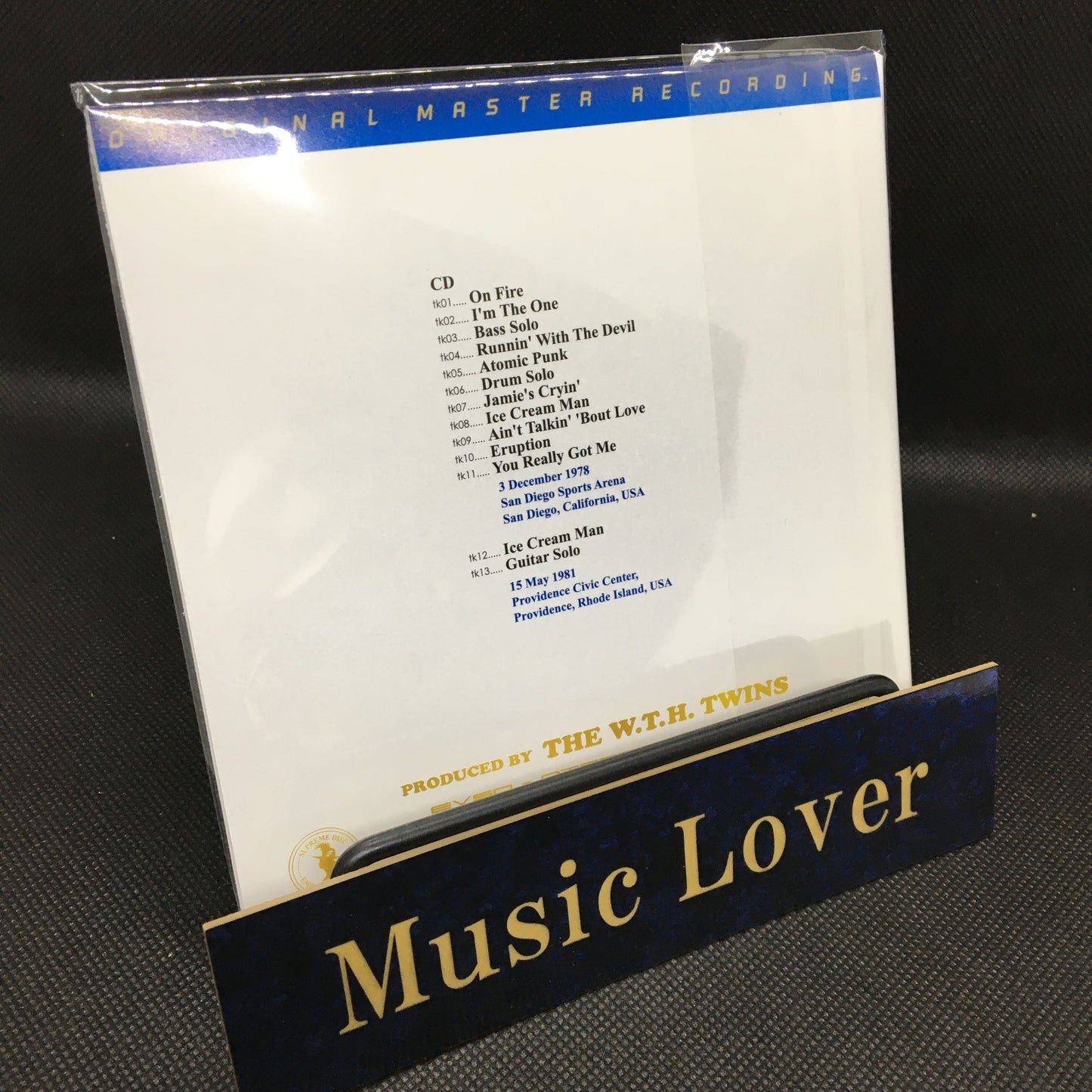 VAN HALEN / SAN DIEGO NIGHT Gira mundial 1978 (1 CD)