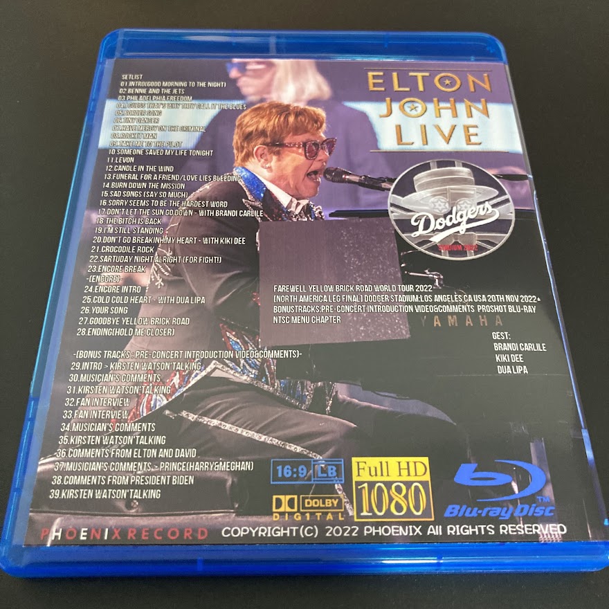 Elton John / Farewell Yellow Brick Road World Tour 2022 + Wonderful Crazy Night Tour 2016 (1CDR+1BDR)