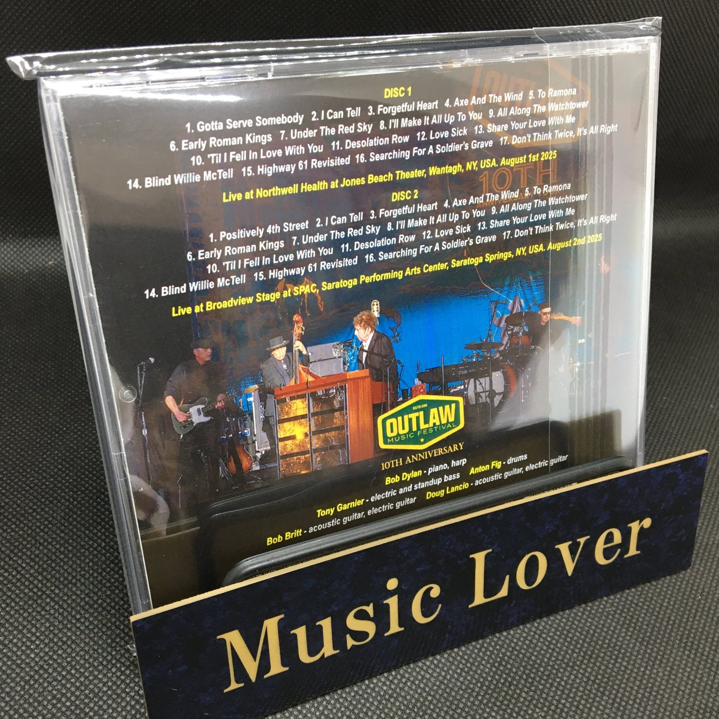 BOB DYLAN / OUTLAW MUSIC FESTIVAL WANTAGH & SARATOGA SPRINGS 2025 (2CDR)