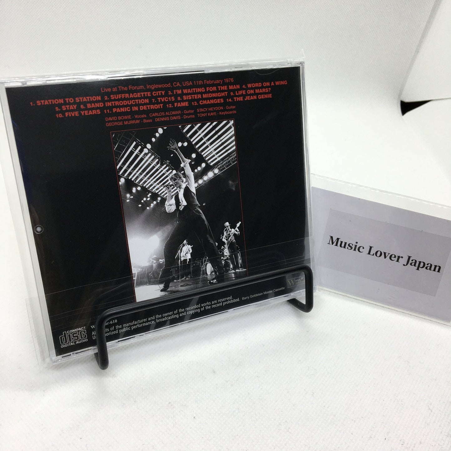 DAVID BOWIE / LA FORUM 1976 3.ª NOCHE BARRY GOLDSTEIN CASETE MAESTRO (1 CD)