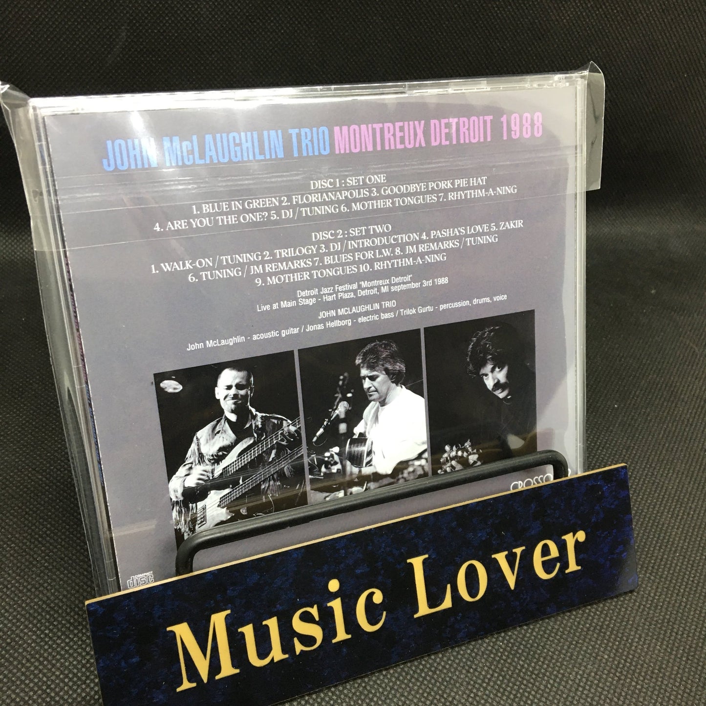 JOHN McLAUGHLIN TRIO / MONTREUX DETROIT 1988 STEREO SOUNDBOARD (2CDR)