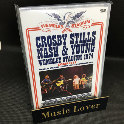 CROSBY STABILISCE NASH &amp; YOUNG / WEMBLEY STADIUM 1974 SCATTO PROFESSIONISTICO COMPLETO (2DVDR)