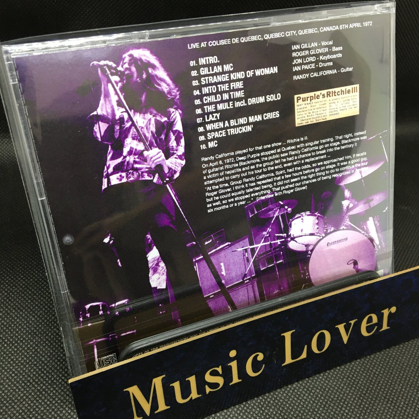 DEEP PURPLE / QUEBEC 1972 feat. Randy California (1CDR)