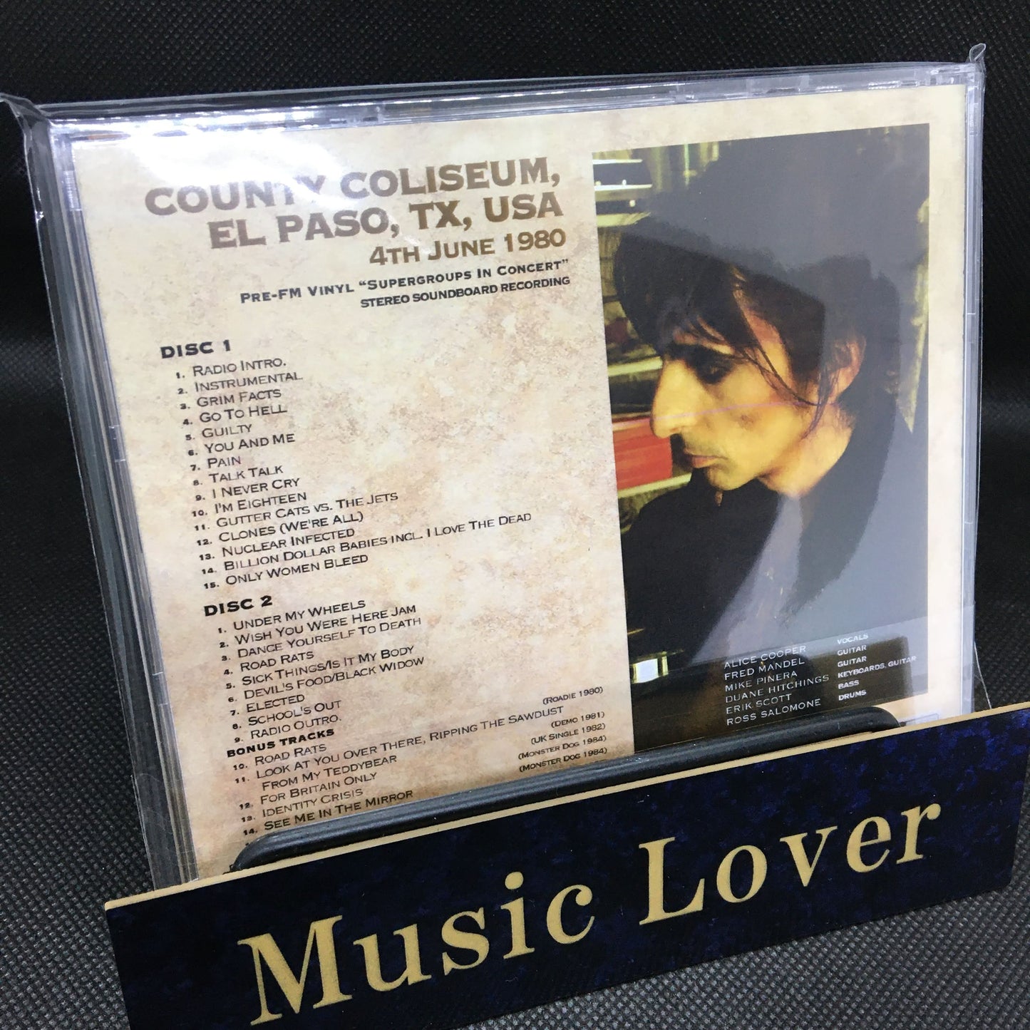 ALICE COOPER / EL PASO 1980 PRE-BROADCAST MASTER STEREO SOUNDBOARD (2CDR)