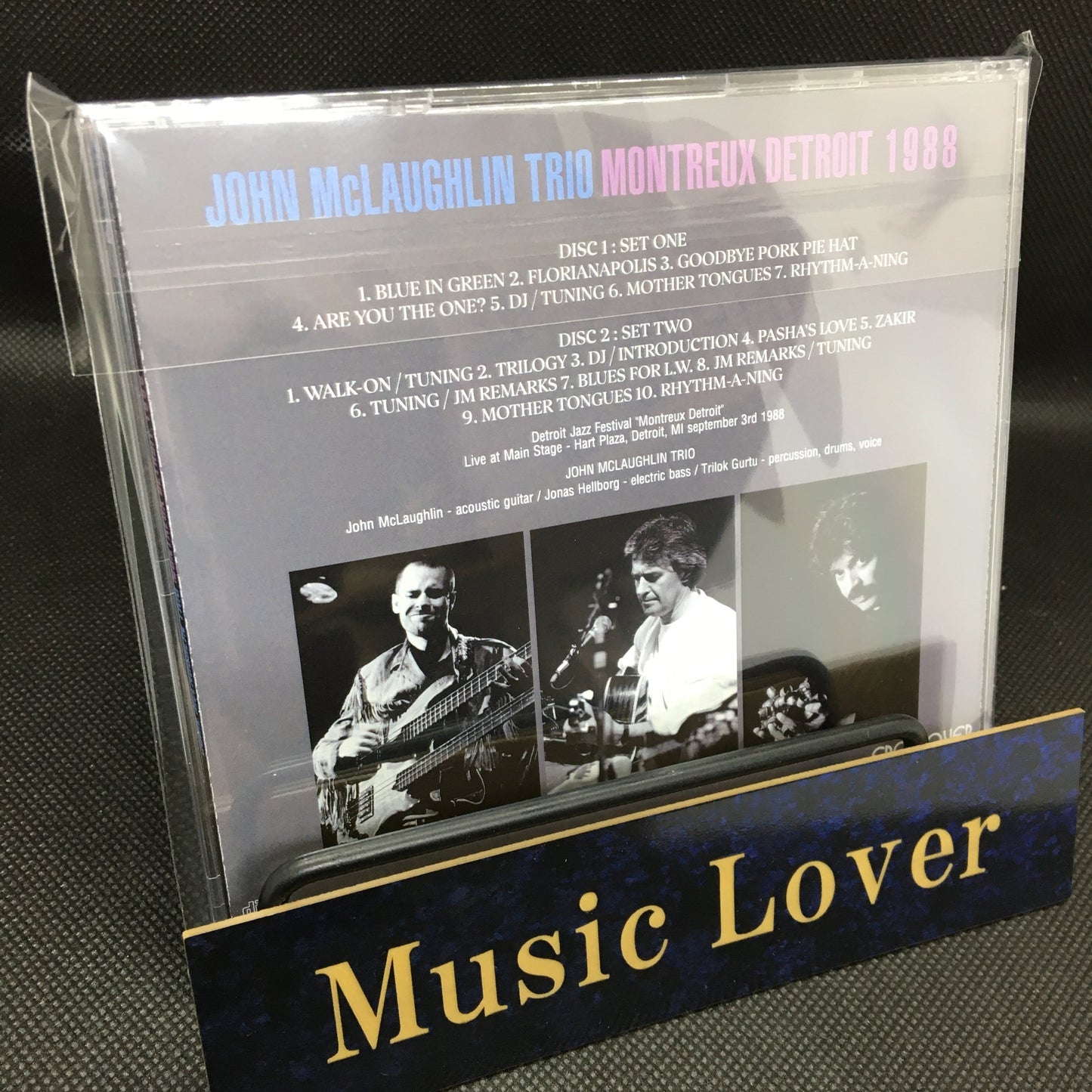 JOHN McLAUGHLIN TRIO / MONTREUX DETROIT 1988 STEREO SOUNDBOARD (2CDR)