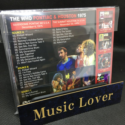 THE WHO / PONTIAC & HOUSTON 1975 Pro shot 1DVD