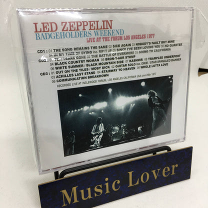 Led Zeppelin Badgeholders Weekend Los Angeles 1977 CD 3 Discs Case Set Rock F/S