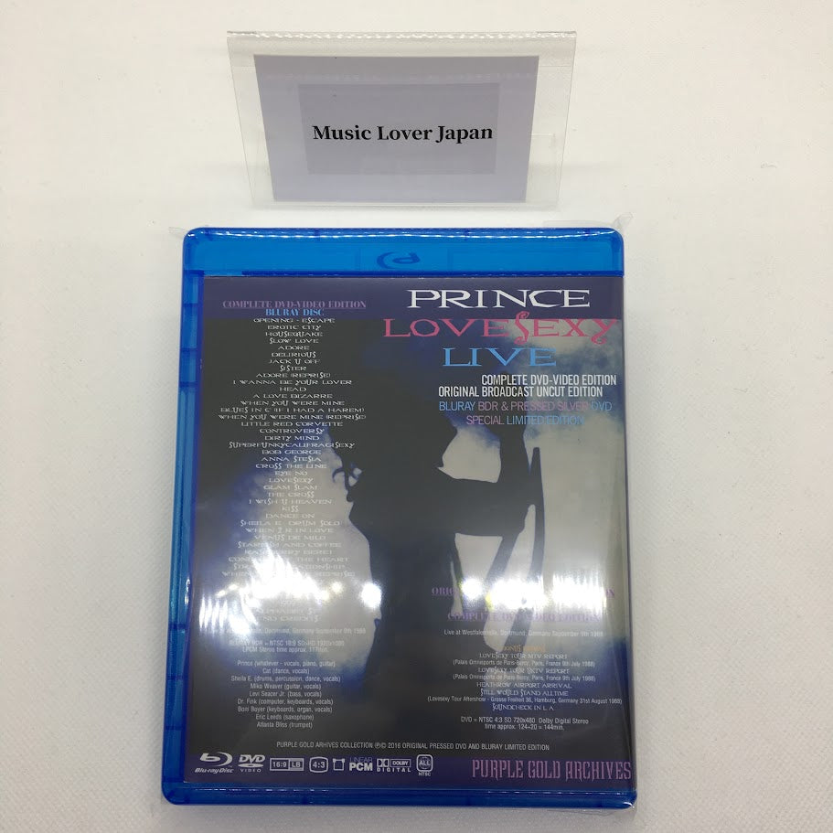 Prince Lovesexy Live Blu-ray BDR & Pressed Silver DVD Special Limited Edition (1DVD + 1BDR)