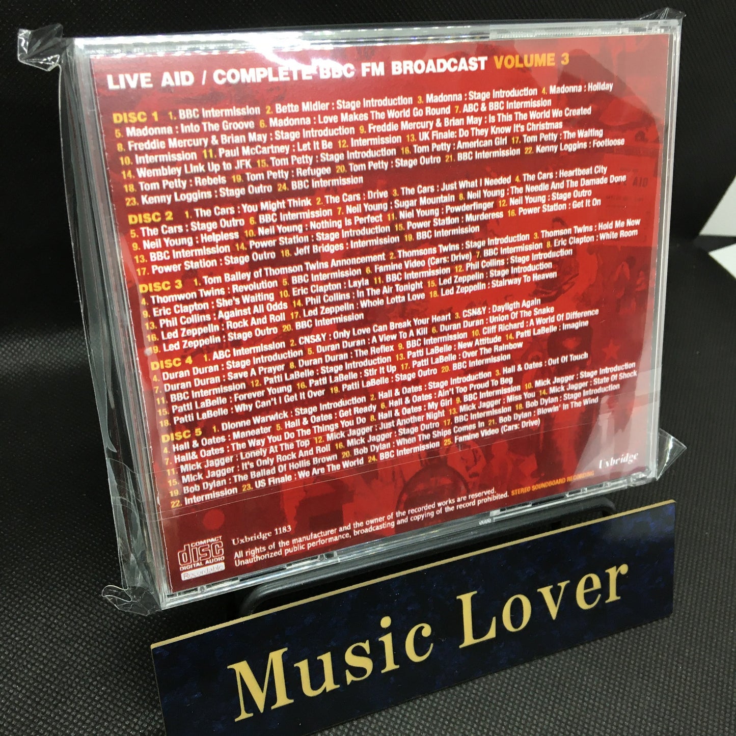 V.A. / LIVE AID COMPLETE BBC FM BROADCAST: VOLUME 3 STEREO SOUNDBOARD (5CDR)