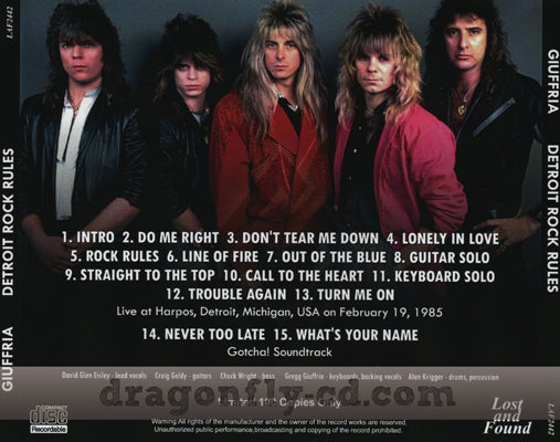 GIUFFRIA / DETROIT ROCK RULES Soundobard (1CDR)