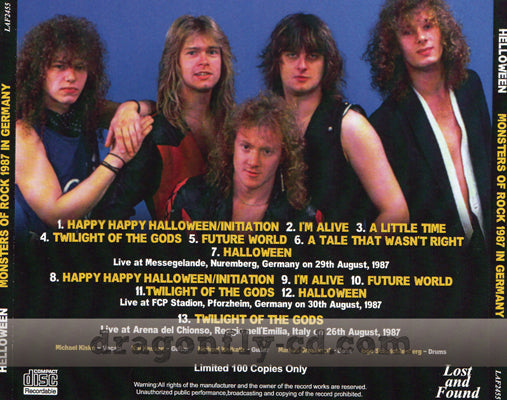 HELLOWEEN / MONSTERS OF ROCK 1987 IN GERMANY (1CDR)