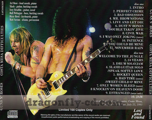 GUNS N' ROSES / COSTA MESA DIFFICULTIES (2CDR)
