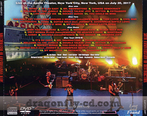 GUNS N' ROSES / 30TH ANNIVERSARY OF DESTRUCTION (3CDR+1DVDR)