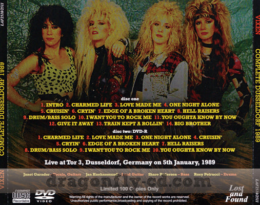 VIXEN / COMPLETE DUSSELDORF 1989 (1CDR+1DVDR)