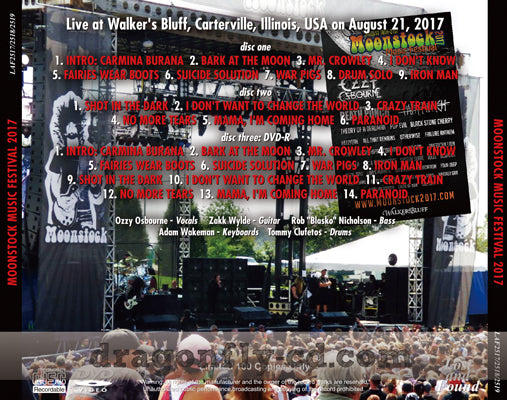 OZZY OSBOURNE / MOONSTOCK MUSIC FESTIVAL 2017 (2CDR+1DVDR)