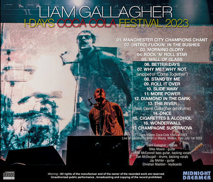 LIAM GALLAGHER / I-DAYS COCA COLA FESTIVAL 2023 (1CDR)
