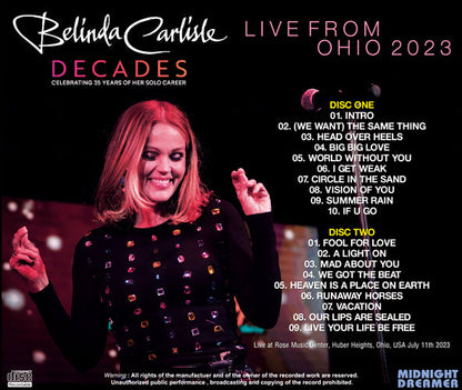 BELINDA CARLISLE / LIVE FROM OHIO DECADES TOUR 2023 (2CDR)
