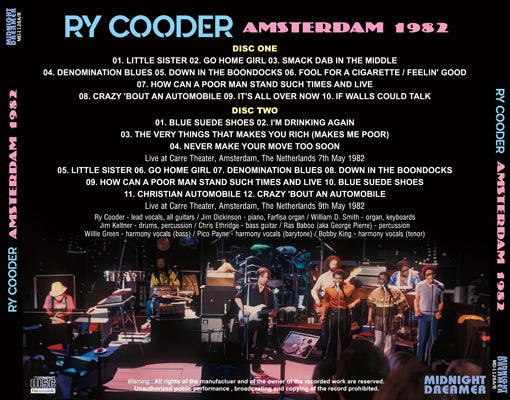 RY COODER / AMSTERDAM 1982 (2CDR)
