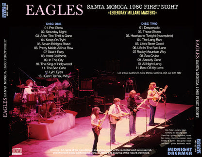 EAGLES / SANTA MONICA 1980 FIRST NIGHT LEGENDARY MILLARD MASTERS (2CDR)