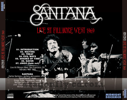 SANTANA / LIVE AT FILLMORE WEST 1969 (1CDR)