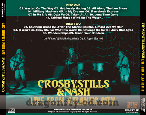 CROSBY, STILLS &amp; NASH / EN VIVO DESDE ATLANTIC CITY Soundboard (2CDR)