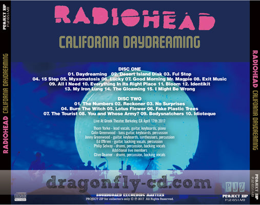 RADIOHEAD / CALIFORNIA DAYDREAMING SOUNDBOARD (2CDR)