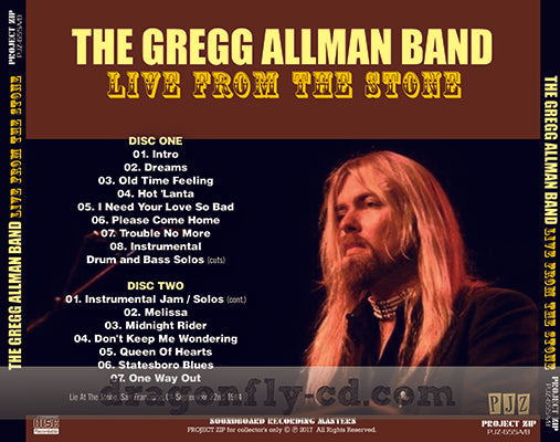 THE GREGG ALLMAN BAND / LIVE FROM THE STONE Soundboard (2CDR)
