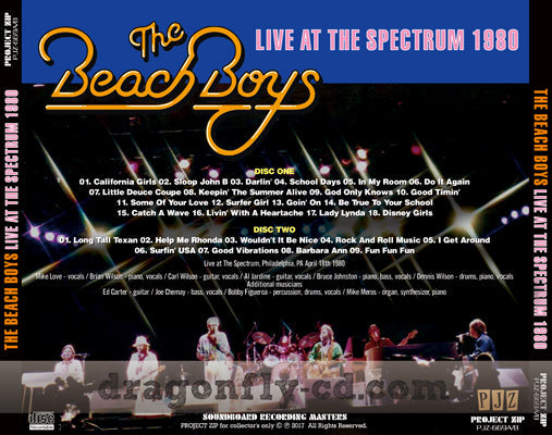 BEACH BOYS / LIVE AT THE SPECTRUM 1980 Soundboard (2CDR)