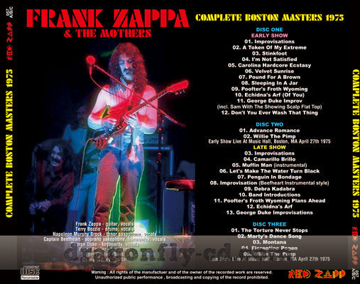 FRANK ZAPPA / COMPLETE BOSTON MASTERS 1975 (3CDR)