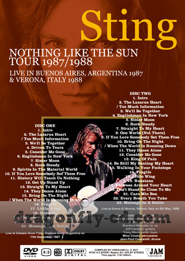 STING / ...NOTHING LIKE THE SUN TOUR 1987 / 1988 PRO-SHOT (2DVDR)