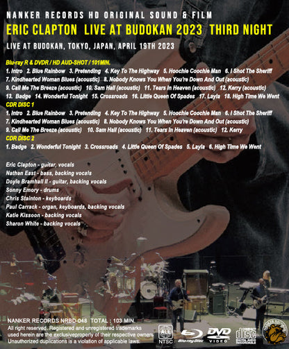 ERIC CLAPTON / LIVE AT BUDOKAN 2023 THIRD NIGHT (1BDR+1DVDR+2CDR)