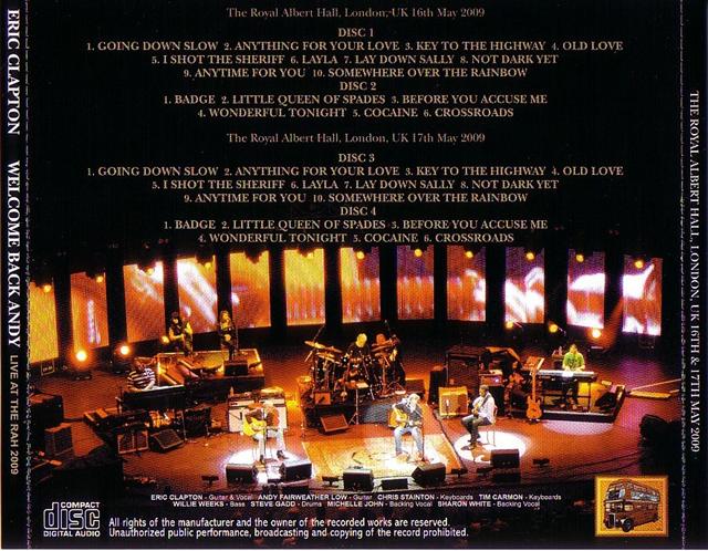 ERIC CLAPTON / WELCOME BACK ANDY LIVE AT THE RAH 2009 (4CD)