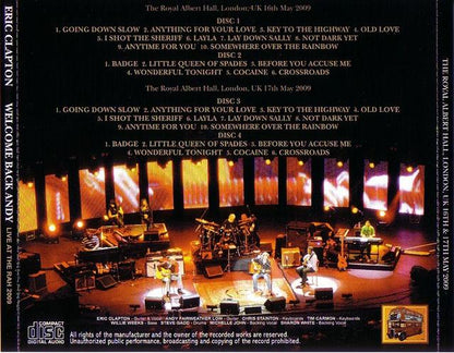 ERIC CLAPTON / WELCOME BACK ANDY LIVE AT THE RAH 2009 (4CD)