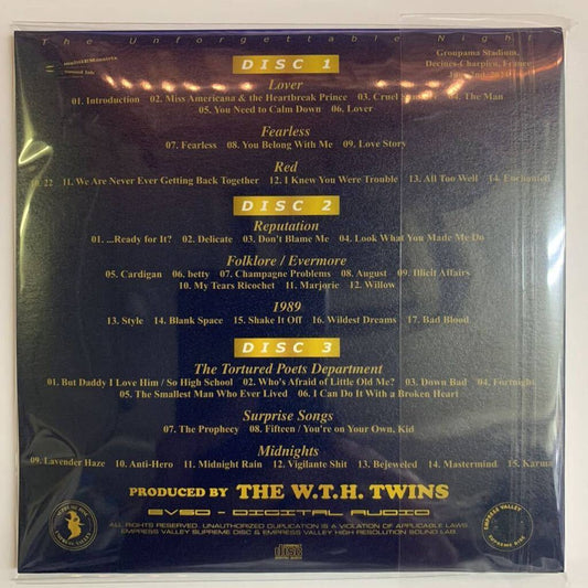 TAYLOR SWIFT / THE UNFORGETTABLE NIGHT (3CD) Empress Valley